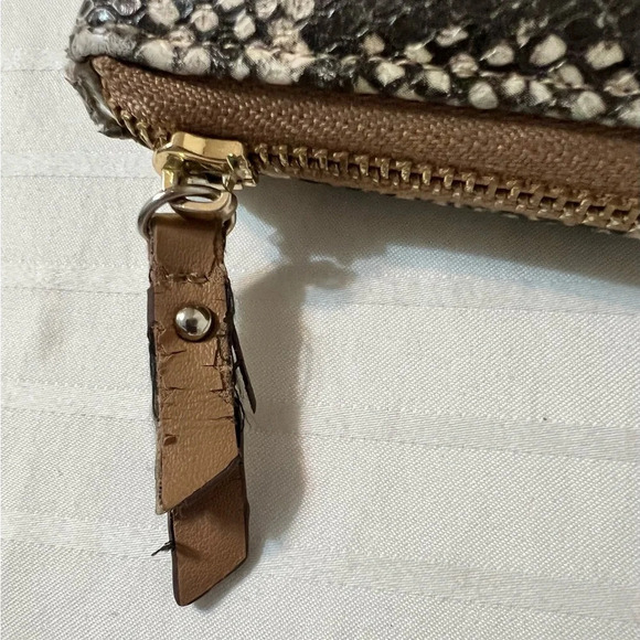 Ann Klein snakeskin wallet  brown/cream - Picture 8 of 16